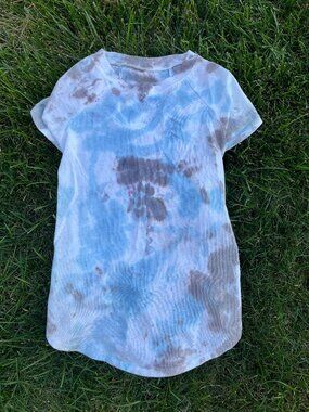 Pet Dog Large (25-50 lbs) Blue & Gray Random Tie-Dye Shirt